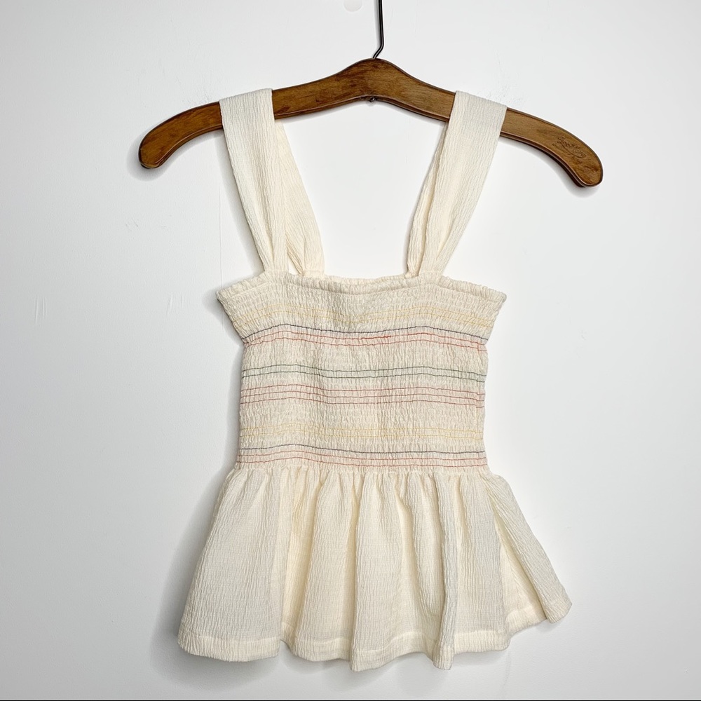 Texture & Thread Rainbow Smocked Peplum Tank Top